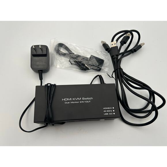 NEW DMI & DP KVM Switch Dual Monitor 2 in 1 Out (4 USB 3.0 Ports) 4K@144Hz - Picture 3 of 3